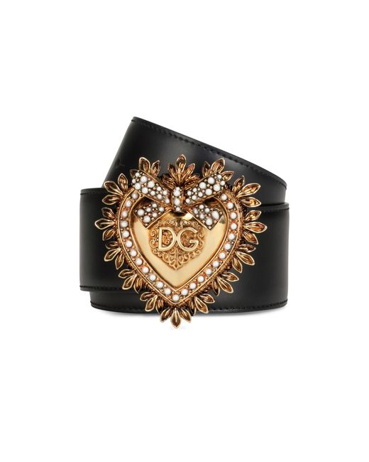 Dolce & Gabbana Metallic Devotion Belt In Lux Leather