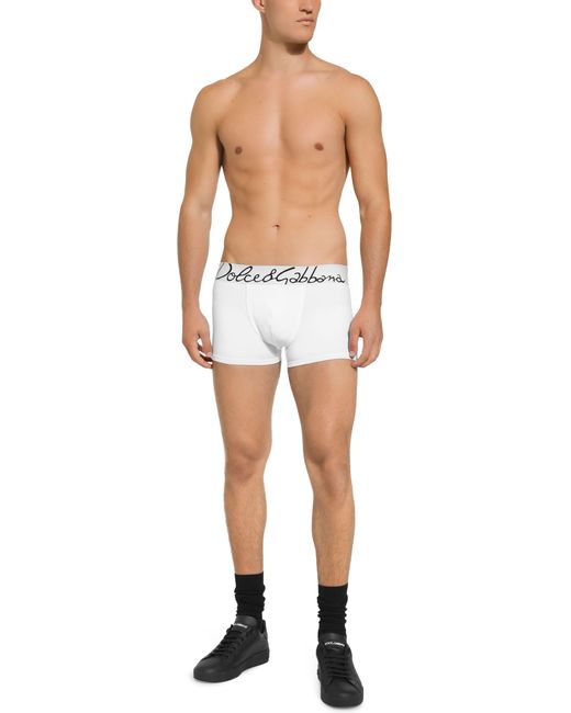 Dolce & Gabbana White Stretch Cotton Regular-Fit Boxers for men