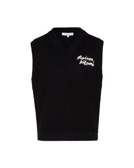 Maison Kitsuné Weste Mit Handschrift-Logo in Black für Herren