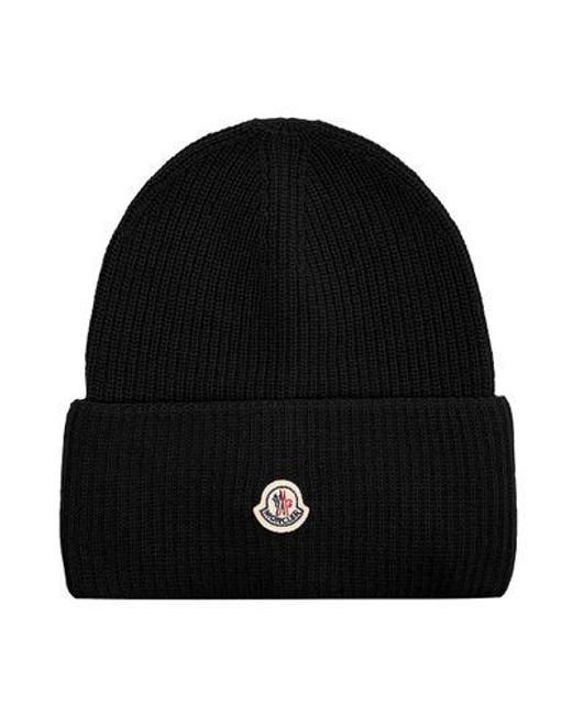 Moncler Black Mütze Mit Logo