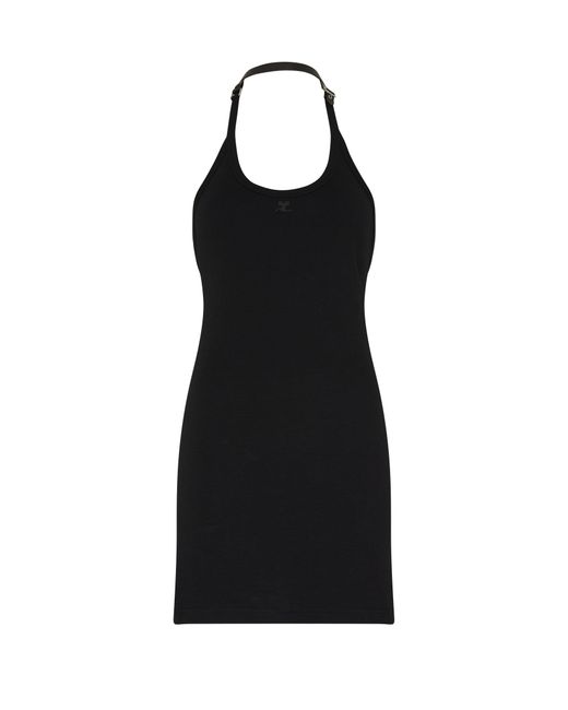 Courreges Black Holistic Buckle 90'S Ribs Long Dress