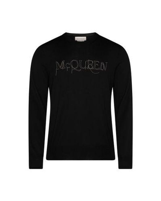 Alexander McQueen Black T-shirt À Manches Longues for men
