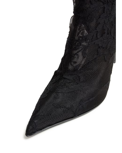 Alexander McQueen Black Heron Stiefelette Aus Spitze
