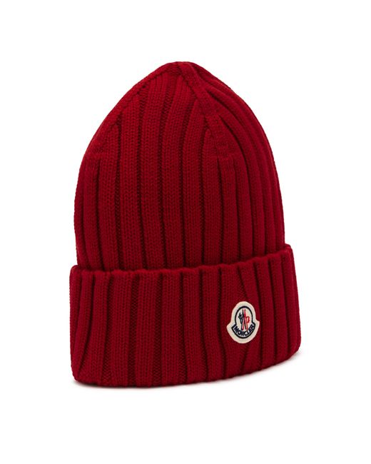 Moncler Red Mütze Mit Logo