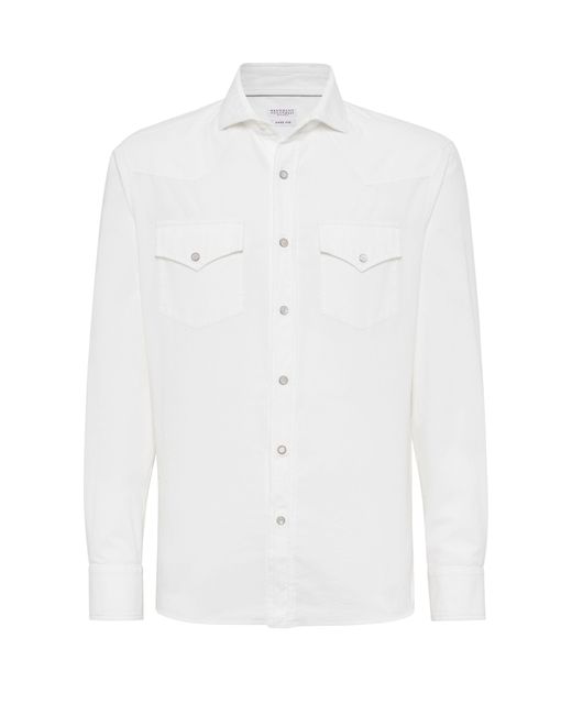 Chemise coupe Easy Brunello Cucinelli pour homme en coloris White