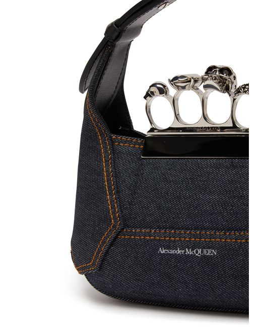 Alexander McQueen Black Jewelled Hobo Bag