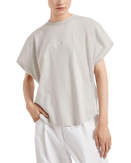 Brunello Cucinelli White T-Shirt aus Jersey
