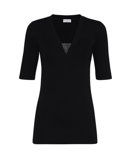 Brunello Cucinelli Black Jersey T-Shirt