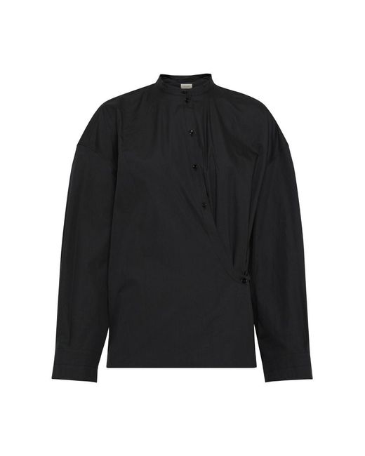 Lemaire Black Shirt With Twist Detail