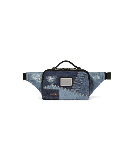 Dolce & Gabbana Blue Patchwork Denim Bag for men
