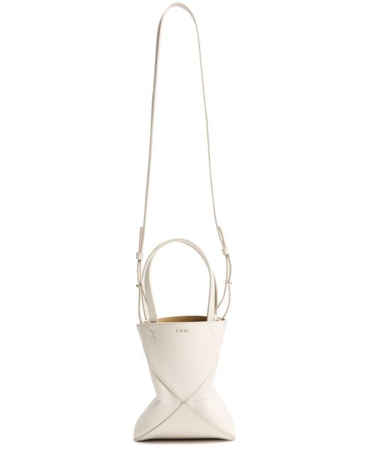 Loewe White Mini Puzzle Fold Tote