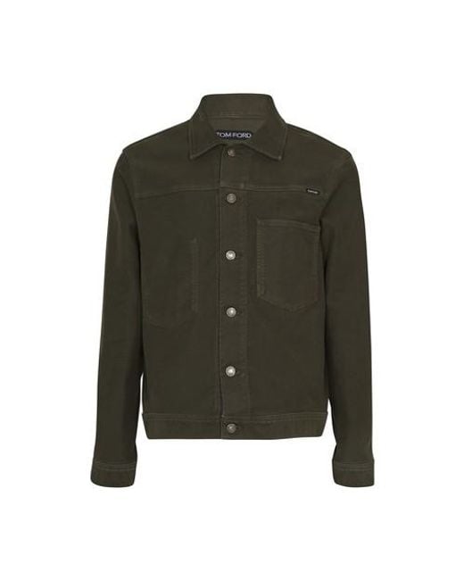Tom Ford Brushed Compact Cotton Workwear Jacket in Khaki (Green) for ...