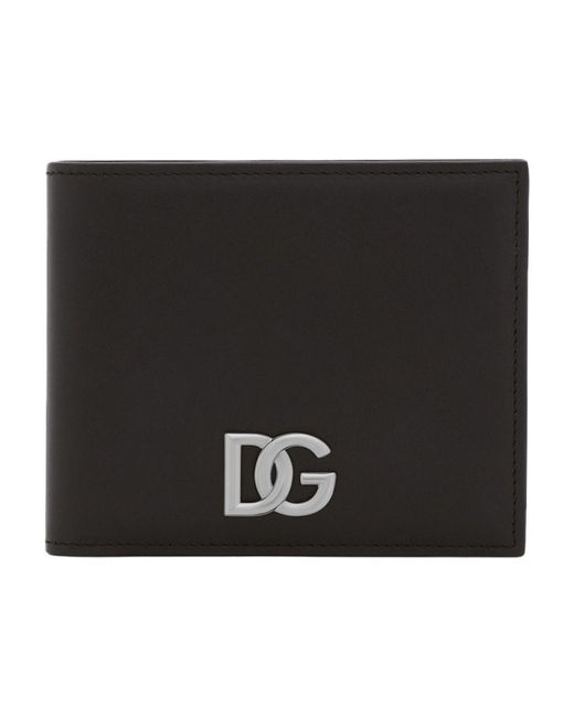 Dolce & Gabbana Black Calfskin Nappa Wallet With Dg Logo for men