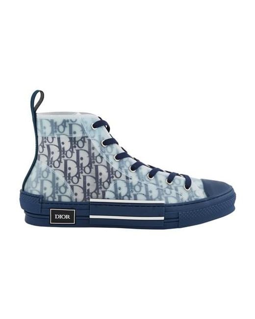 Dior B23 Oblique High-top Sneakers in Blue for Men | Lyst