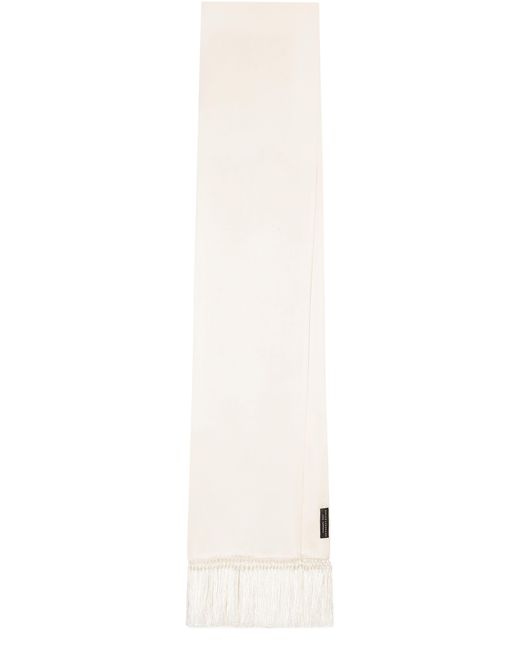 Écharpe en soie avec franges Dolce & Gabbana en coloris White