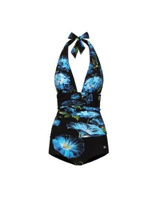 Dolce & Gabbana Blue One-piece Swimsuit