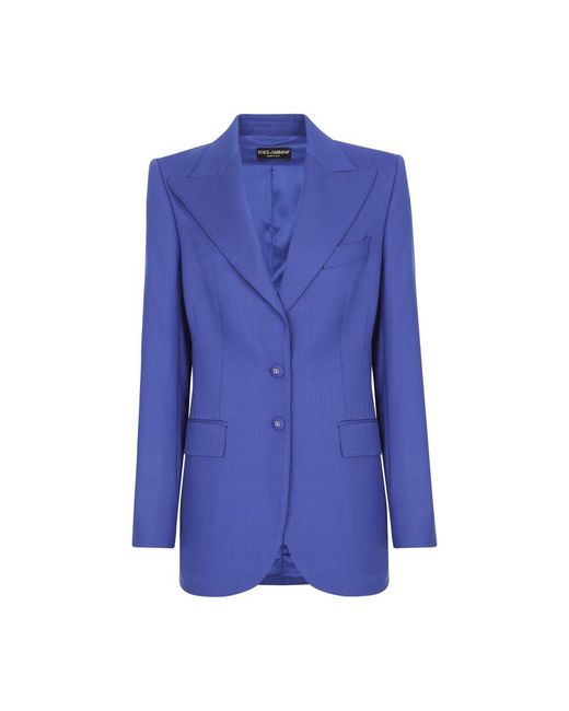Dolce & Gabbana Blue Two-Way Stretch Wool Jacket