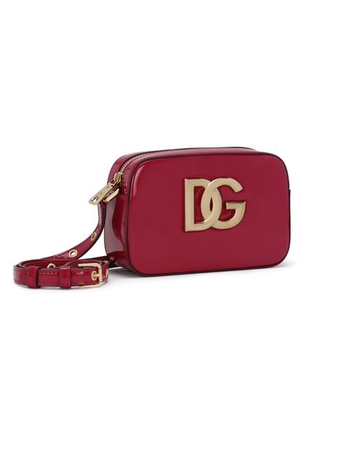 Dolce & Gabbana Red Polished Calfskin 3.5 Crossbody Bag