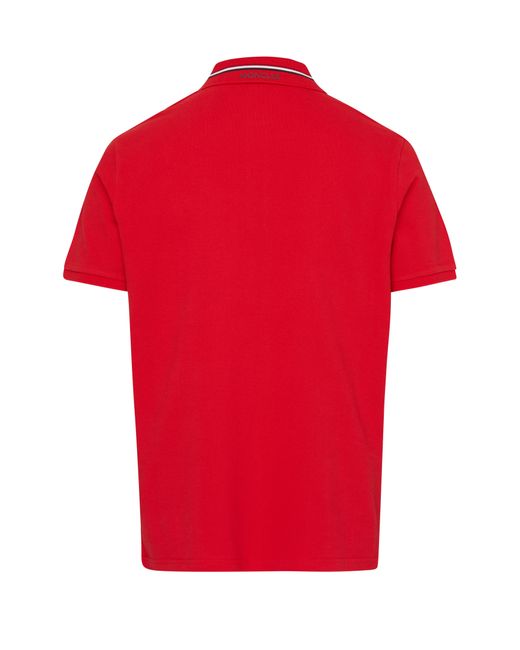 Moncler Red Short-Sleeved Polo Shirt With Logo for men