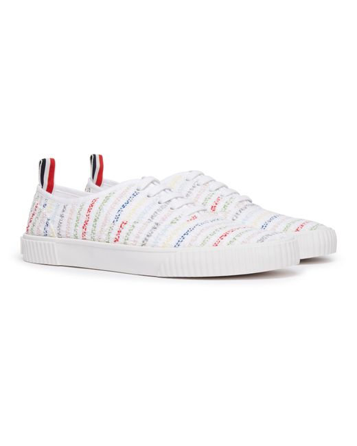 Thom Browne White Heritage Trainer Lowtop Sneakers for men