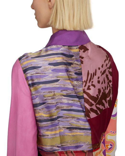 Conner Ives Purple Unique Fitted Scarf Shirt