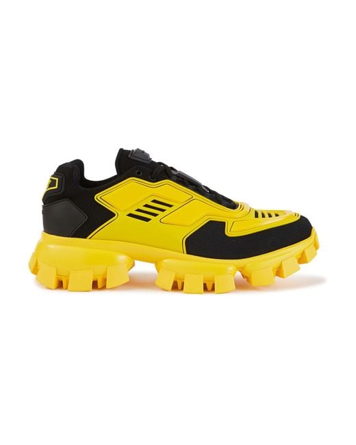 Prada Cloudbust Thunder Mesh Trainers in Yellow for Men | Lyst