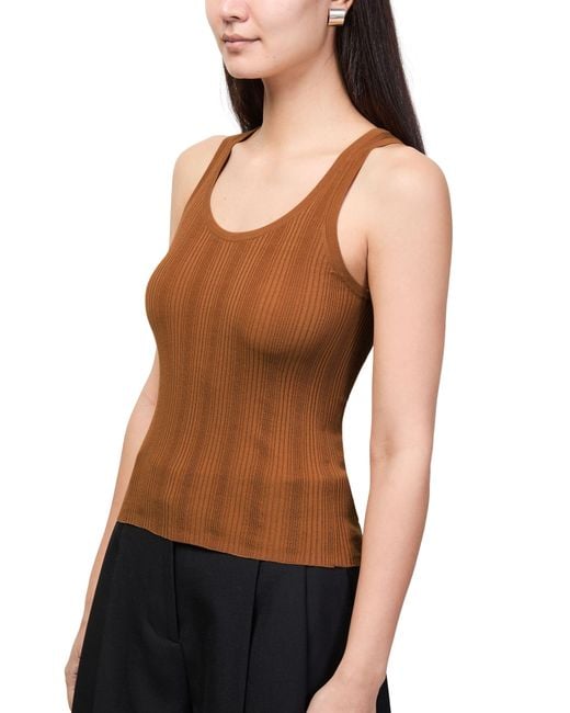 Bompard Brown Ribbed Tank Top