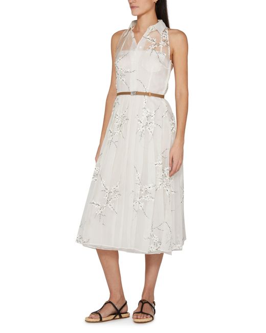 Prada White Embroidered Organza Dress