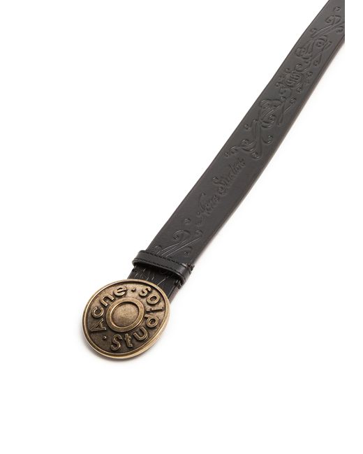 Acne Brown Ledergürtel Mit Logo-Schnalle