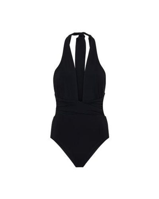 Zimmermann Black Alight Wrap Halter One-piece Swimsuit