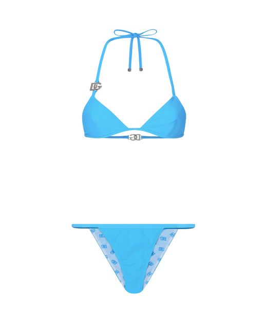 Dolce & Gabbana Blue Triangle Bikini