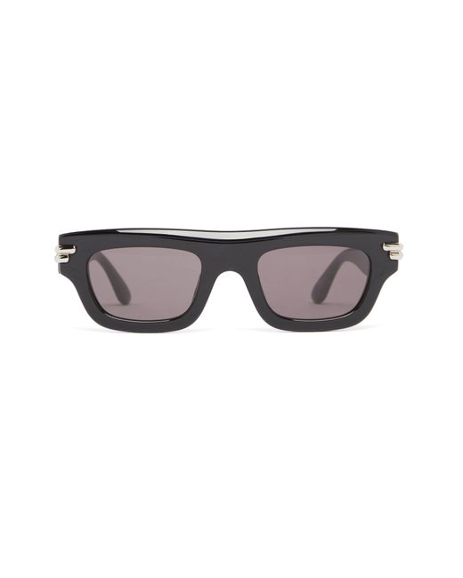 Bottega Veneta Gray Mitre Rectangular Recycled Acetate Sunglasses for men
