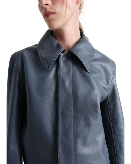 Lemaire Blue Square Cropped Jacket