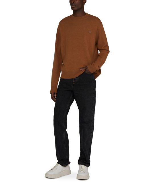 Acne Brown Round-Neck Sweater for men