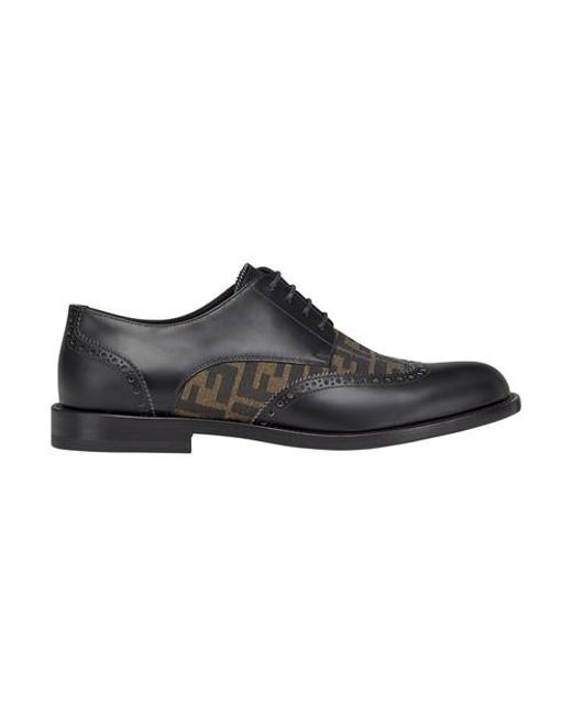 Fendi Leather Lace-ups in Black for Men 