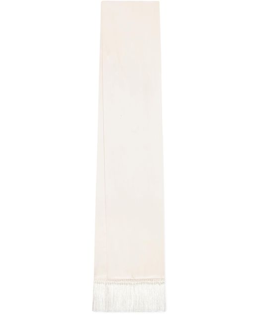 Écharpe en soie avec franges Dolce & Gabbana en coloris White