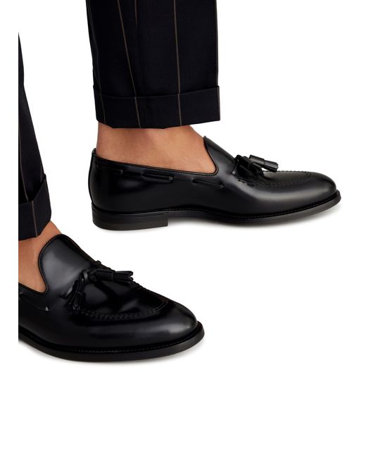 Brunello Cucinelli Black Loafers In Aged Calfskin for men