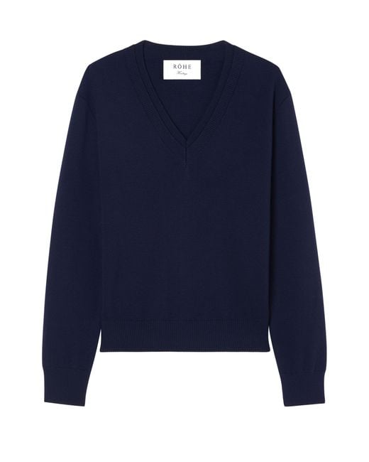 Pull À Col V Rohe en coloris Blue
