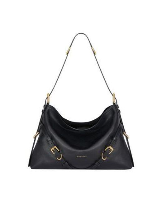 Givenchy Black Voyou Medium Shiny Leather Bag
