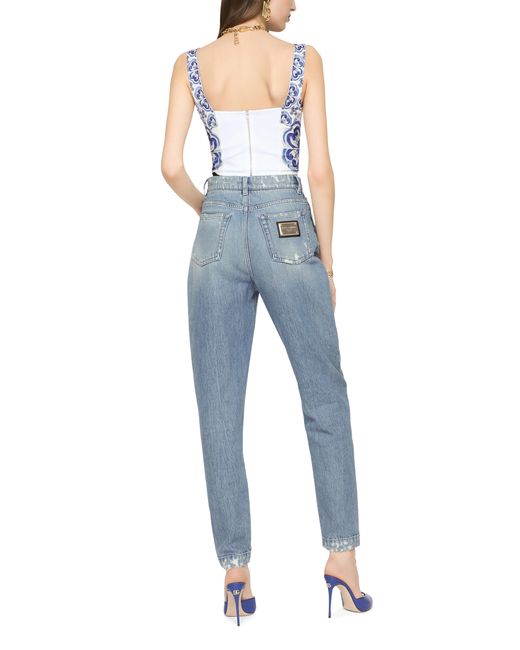 Dolce & Gabbana Blue Jeans With Mini-ripped Details