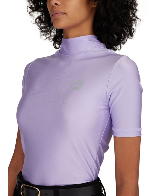 Coperni Purple High Neck Fitted T-Shirt