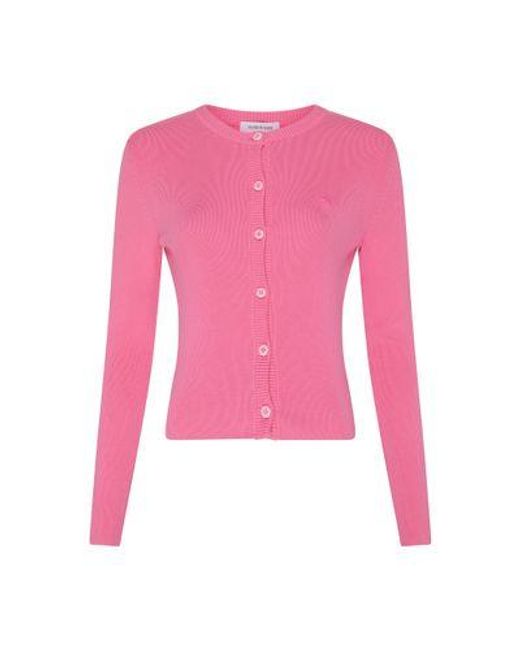 MARINE SERRE Pink Core Knit Cardigan