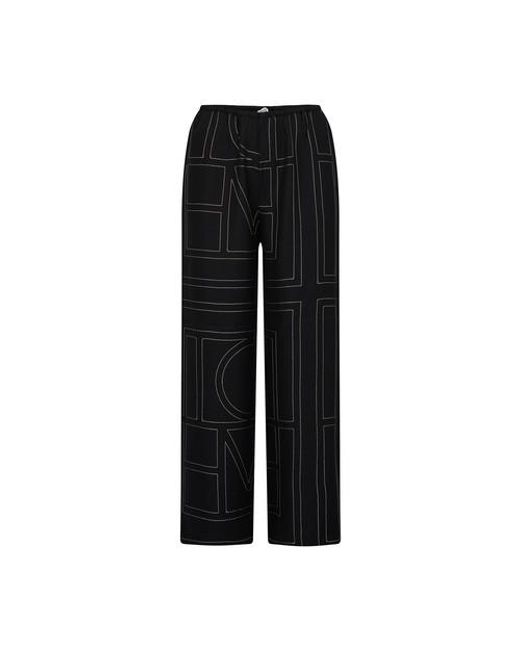 Monogram-embroidered silk-twill pyjama top Neutral Toteme | MATCHESFASHION FR