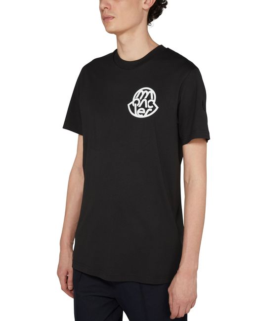 Moncler Kurzarm-T-Shirt mit Logo in Black für Herren