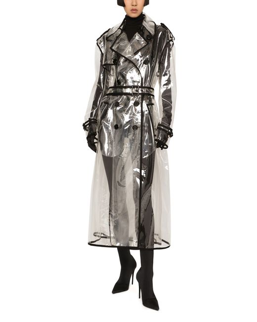 X Kim – Trench-coat en PVC Dolce & Gabbana en coloris White