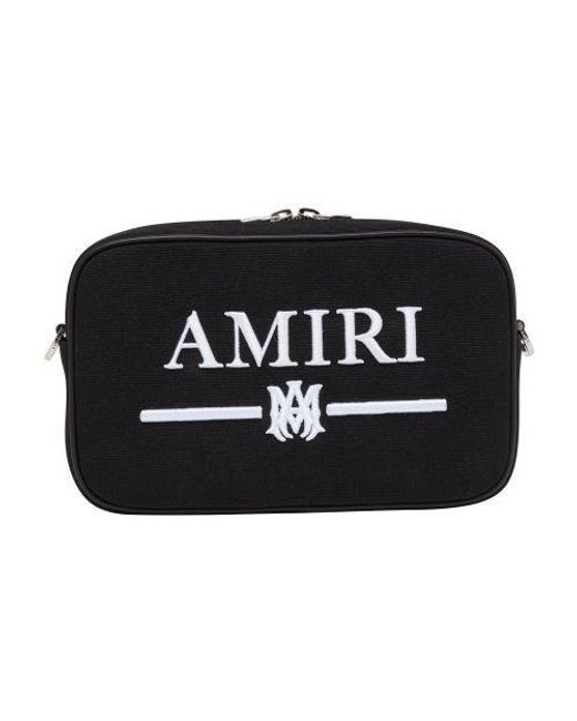 Amiri Black Ma Bar Canvas Camera Bag for men