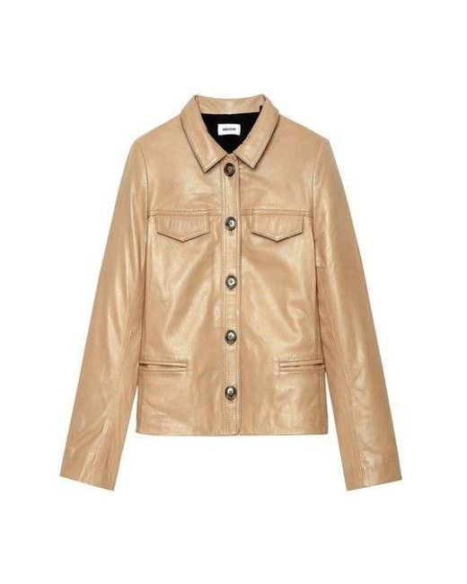 Zadig & Voltaire Natural Liam Leather Jacket