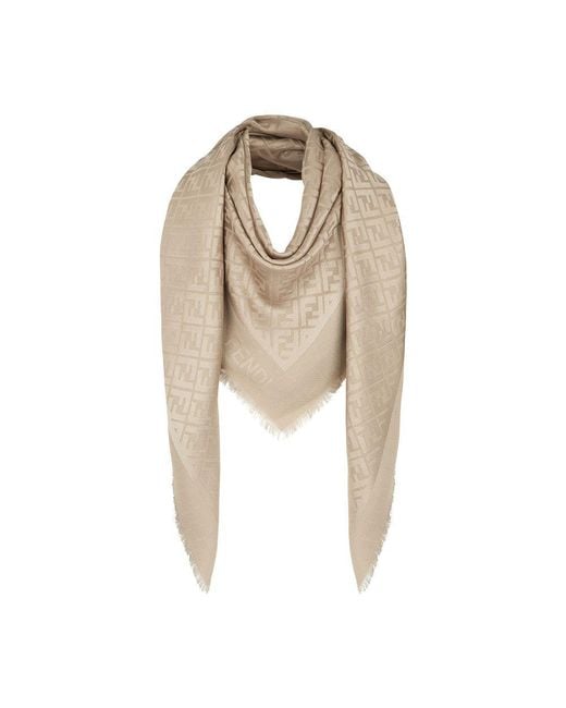 Fendi Natural Ff Silk Shawl