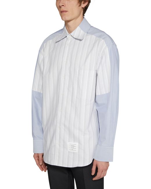 Thom Browne White 4-Bar Oversized Long Sleeved Shirt for men