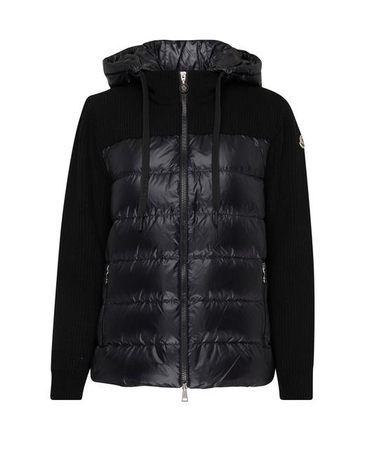 Moncler Black Bi-material Puffer Jacket